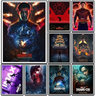 โปสเตอร์กระดาษคราฟท์ พิมพ์ลายภาพยนตร์แอคชั่น Shang-Chi and the Legend of the Ten Rings สไตล์เรโทร สําหรับตกแต่งผนังบ้าน