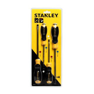 ชุดไขควงมาตรฐาน 4 ชิ้น แฉก-แบน สแตนเลย์ 66-671 4-piece standard screwdriver set, Phillips-Flat, Stanley 66-671