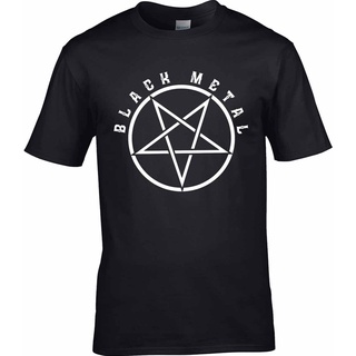 T-shirt  กระหน่ํา เสื้อยืดลําลอง แขนสั้น พิมพ์ลาย Heavy Death Hard Rock Music Satan Gig EEnaea87NKjlca27 สีดํา สไตล์คลาส