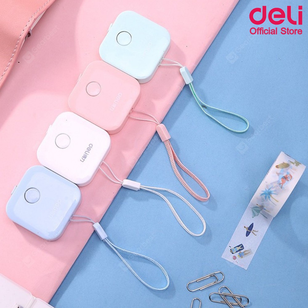 Deli 79650 สายวัด สายวัดตัว สายวัดตัวแบบตลับ 15mX7mm สายวัดแบบตลับ **คละสี** 1 ชิ้น #8