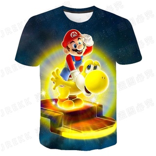 2021 Summer Super Mario t Shirt kids 3D Printed Short-sleeved  t-Shirt  boy girl Wild Casual  Fashion top tees