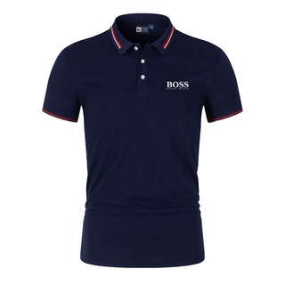 Hugo Boss เสื้อโปโลแขนสั้น คอปก สไตล์ธุรกิจ แฟชั่นฤดูร้อน สําหรับผู้ชาย M-4XL 0139