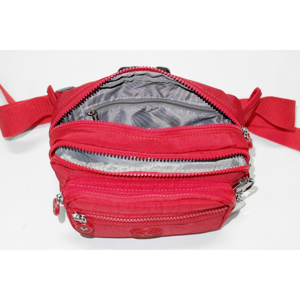 LK กระเป๋าคาดเอว ผ้าร่มสีพื้น สไตล์คิปลิ๊งค์ มี 5 ซิป ซิปสีตามสีกระเป๋า ดีไซด์สปอร์ต สวยเท่ ขนาดยาว 8.5 นิ้ว (LK-911) - รูปที่ 4