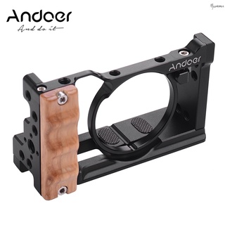 Andoer กรงกล้องอลูมิเนียมโลหะที่รองรับกับ Rx100 Vi / Vii พร้อมสกรูยึดรองเท้า 1/4