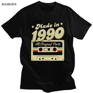 เสื้อยืดผ้าฝ้ายพิมพ์ลายขายดี เสื้อยืดแขนสั้น ผ้าฝ้าย พิมพ์ลาย Made In 1990 ของขวัญวันเกิด สําหรับผู้ชาย 30 ปี 30 ปี