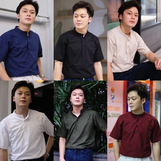 New เชิ้ตคอจีน กระดุม4เม็ด
 แขนสั้น ✨ oxford shirts