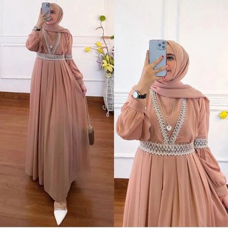 ⭐️ ขายดีที่สุด!! Dress GAMIS ผ้าคลุมไหล่พรีเมี่ยม นําเข้าจากมุสลิม LAPIS Tille Lace Accent Brocade LD 110 FIT XL ⭐️⭐️ Alaliya MAXY MAXI ชุดเดรสปาร์ตี้ สําหรับผู้หญิง