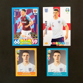 Declan Rice Set รวม 4 ใบ | การ์ดใบแรก (True Rookie) ของ ดีแคลน ไรซ์ + การ์ด/สติ๊กเกอร์ ชุดทีมชาติใบแรก