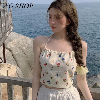 Wg SHOP พร้อมส่ง เสื้อสายเดี่ยว แบบผูกปม ขนาดเล็ก ผูกเชือก ใส่ด้านนอก เหมาะกับฤดูร้อน