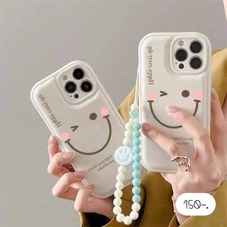 [ พร้อมส่ง ] เคสโทรศัพท์ เคสแถมสายห้อย 💭 ยิ้มหลังนูน+สาย , เคสยิ้มสีเขียวพาสเทล+คล้องมือ