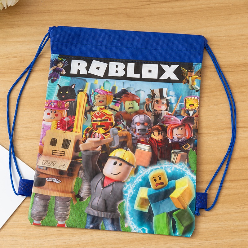 เกม Roblox การ์ตูน Drawstring กระเป๋าโรงเรียนกระเป๋าเป้สะพายหลังสําหรับชายหญิง Satchel Bundle Rucksack เด็กวันเกิดกระเป๋าเด็กกระเป๋าเป้สะพายหลัง