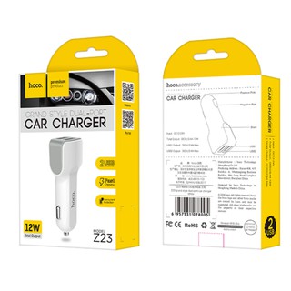 ที่ชาร์จไฟในรถ 2 ช่องชาร์จ Hoco Z23 Car Charger  5v/2.4A