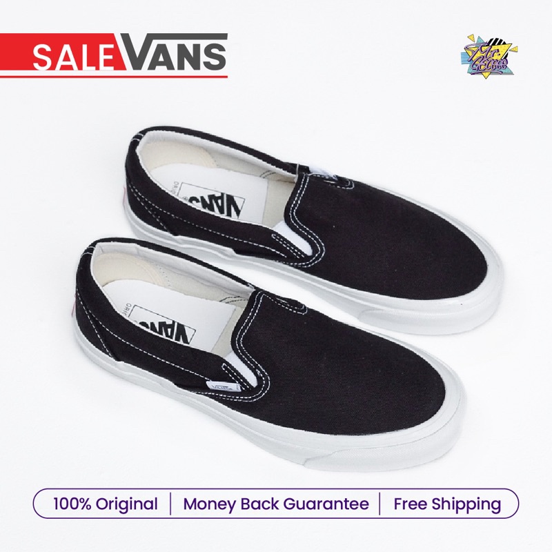 Vans รองเท้าแตะ ON OG BLACK WHITE 2020 ของแท้