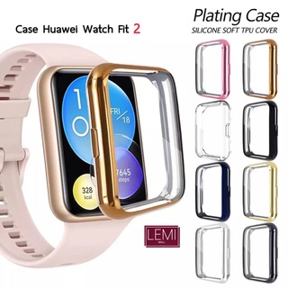 case Huawei Watch Fit 2 เคสกันรอย แบบเต็ม ชุบ TPU เคสนิ่ม สําหรับ Huawei Watch Fit 2 ป้องกันหน้าจอ case huawei fit 2