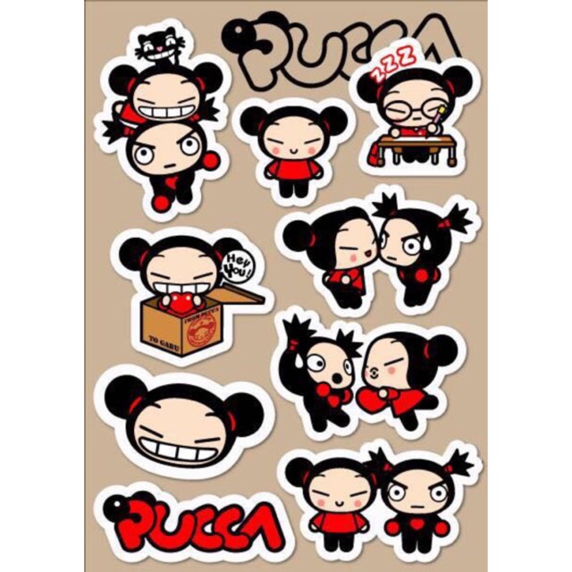 ❤️ PUCCA MAGNET ชุดแม่เหล็กติดตู้เย็นปุ๊กก้า 1 เซตมี 9 ตัว 