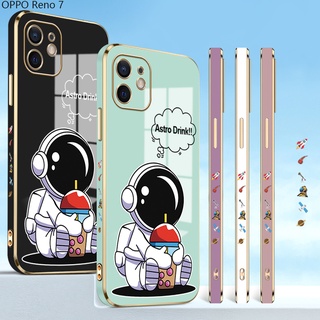 OPPO Reno 7 8 8T 8 8TZ 7Z Pro 4G 5G เคสออปโป้ สำหรับ Case Cartoon Cute Astronaut TPU เคส เคสโทรศัพท์ เคสมือถือ