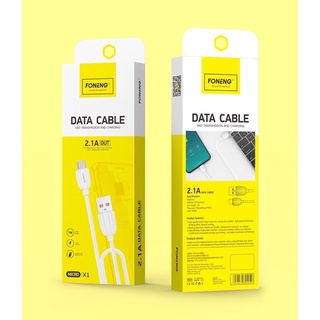 Foneng X1 สายชาร์จ USB DATA CABLE 2.1A สายชาร์จ USB ซิงค์ข้อมูล ถ่ายโอนข้อมูล