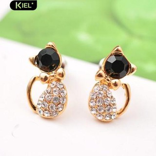 Kiel ตุ๊กตาสัตว์น่ารักน่ารัก Rhinestone Ear Stud Earrings Jewelry Gift