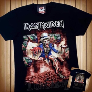 เสื้อยืดโอเวอร์ไซส์ส่งฟรี RockYeah &amp; HotRock T Shirt 3D เสื้อวง IRONMAIDEN สกรีนคมชัดHD (ไซส์ยุโรป) เสื้อยืดดำ เสื้อวินเ