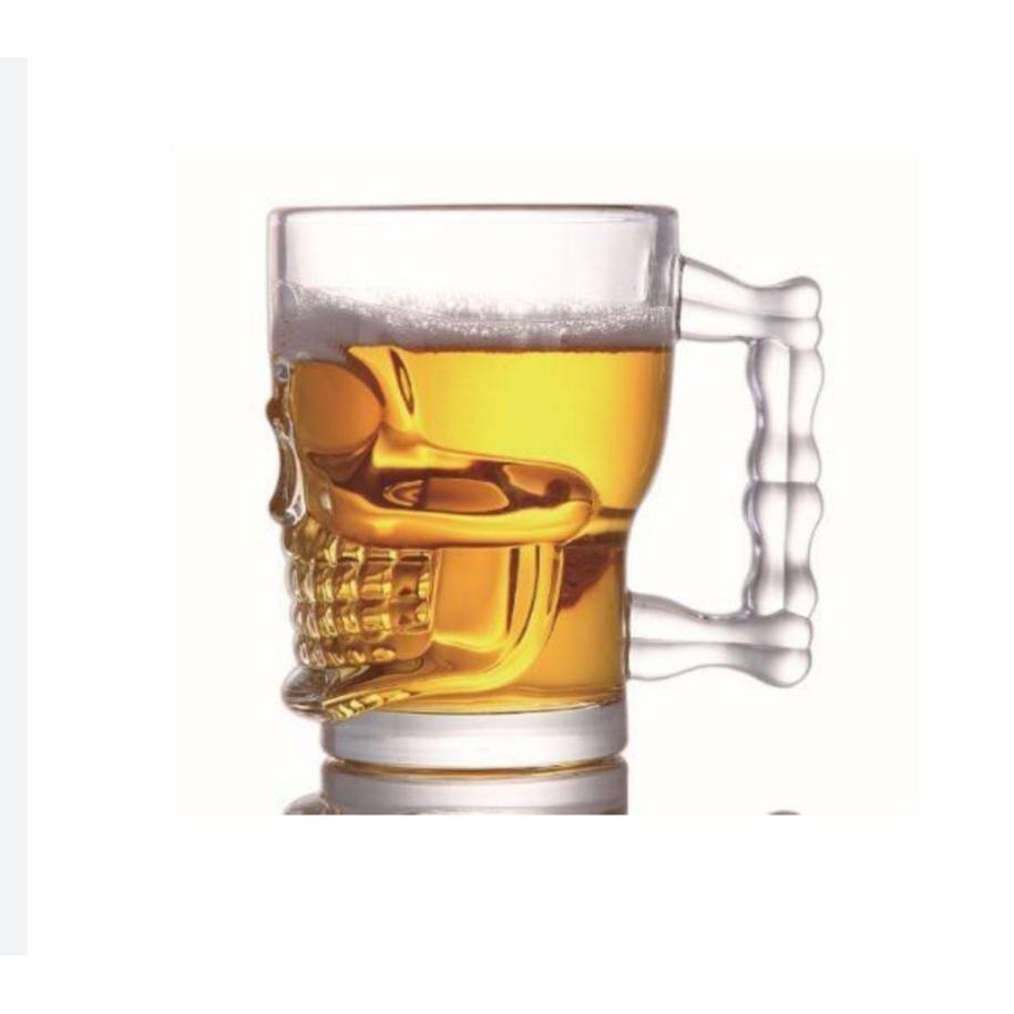 ( 6 ใบ ) แก้วเบียร์ หัวกระโหลก Ripple Skull Mug 520 ml #RJ10BE18