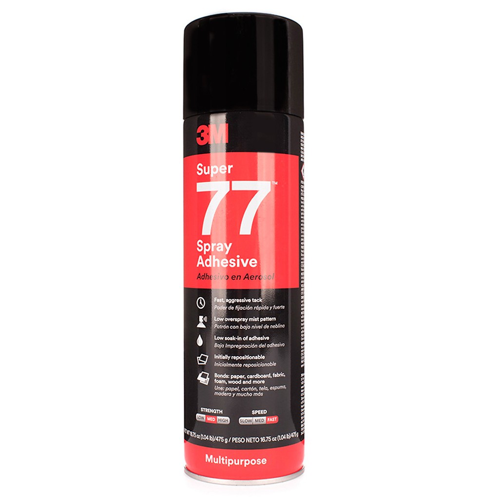 [กาวสเปรย์อเนกประสงค์] ขวดขนาดใหญ่ 3M SUPER 77 375G