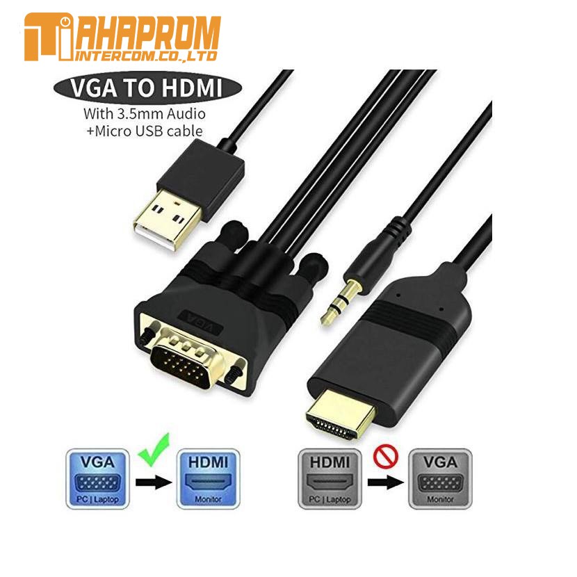 Onten 5152 สาย VGA to HDMI Adapter with Audio.