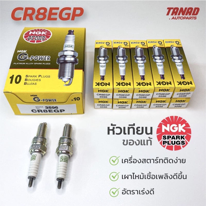 หัวเทียน NGK CR8EGP หัวเทียนมอเตอร์ไซค์ หัวเข็ม (ราคาต่อหัว) SONIC CBR BOSS WAVE แท้