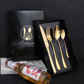 JH SHOP ชุดช้อนส้อมสแตนเลส304 Cutlery Set  ชุดช้อนส้อมมีด 4ชิ้น