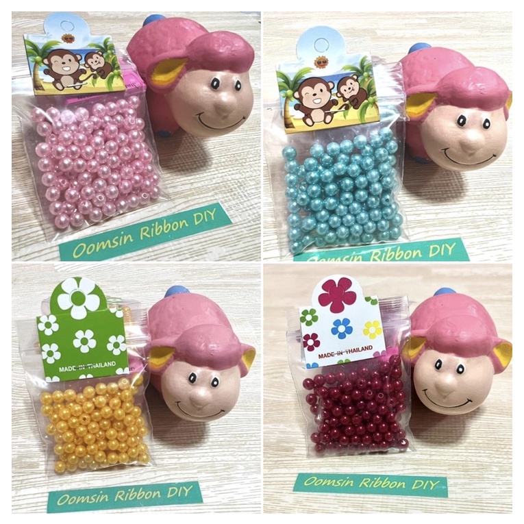 ลูกปัด ขนาด 6 มิล 100 ชิ้น