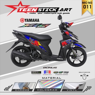 Striping MIO M3 - แถบโฮโลแกรมโครเมี่ยมไวนิล UV ใส YAMAHA MIO M3 RED BULL ใหม่ล่าสุด 011