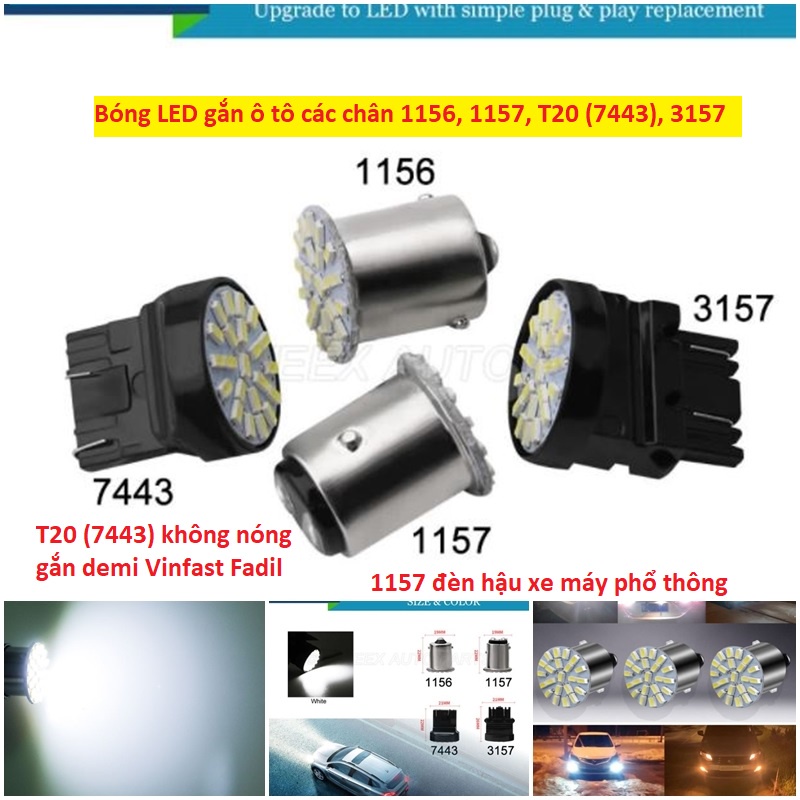 ชุด 2 หลอดไฟท้ายไฟเบรครถยนต์ 1156 BA15S 1157 BAY15D 3157 T25 7443 T20 Fadil 1157 ติดไฟท้ายมอเตอร์ไซค