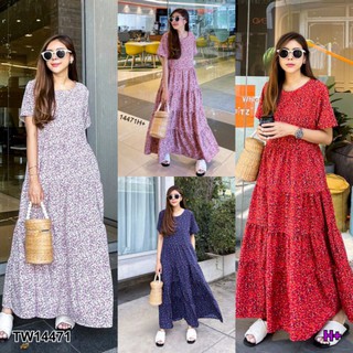 Maxi Dress เดรสยาวโอเวอร์ไซส์ คอกลมซิปหลัง