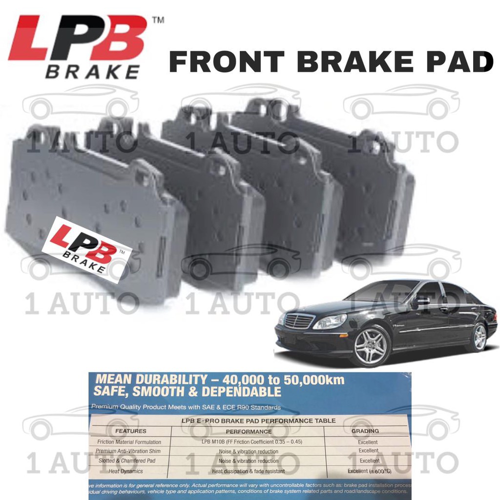 LPB e-PRO SEMI METALLIC ผ้าเบรคหน้า MERCEDES W220 S280 S320 S320CDI S320L S350L W203 C32 AMG BREMBO 