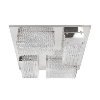 โคมไฟแขวนเพดานแก้วเจียระไน (LED 5 วัตต์) LUZINA รุ่น 1404-8CH ขนาด 40 x 40 x 12 ซม. สีใส