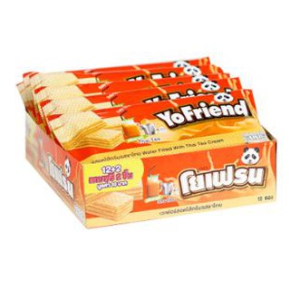 โยเฟรน เวเฟอร์สอดไส้ครีมรสชาไทย บรรจุ 32กรัม ยกแพ็ค 12ซอง โยเฟรนด์ YOFRIEND THAI TEA WAFER
