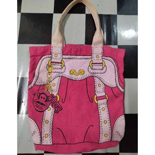 กระเป๋าผ้า PAUL พอล FRANK แฟรงค์ สีชมพู ขนาด13*13"สีสวยหวาน งานน่ารัก แถมจัดส่งฟรีค่ะ