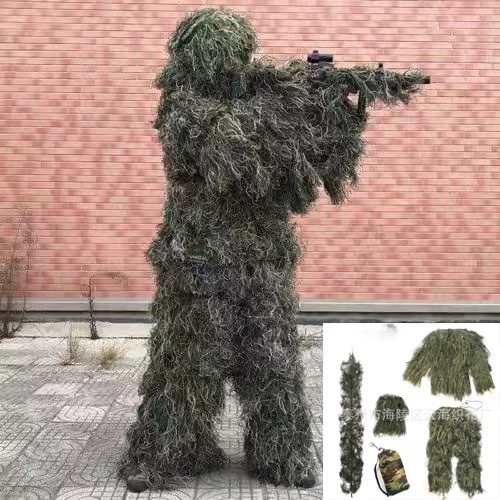 ERORO ชุดล่าสัตว์ 3D Ghillie Suit ชุดพรางตัว เข้าป่า เสื้อคลุมกลางแจ้งลายพรางซุ่ม