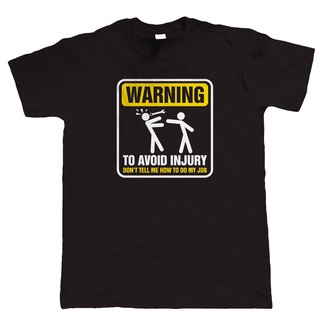 เสื้อยืด Men T Shirt Warning o Avoid Injury s Funny Mechanic  Chrismas Gif for Dad New Meal Casual High quali