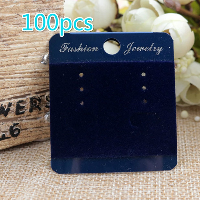100 ชิ้น / ล็อต ต่างหูสตั๊ด กํามะหยี่ ผ้า แสดงเครื่องประดับ การ์ด ป้ายบรรจุภัณฑ์ แฮนด์เมด DIY อุปกรณ์ – โปรปัง