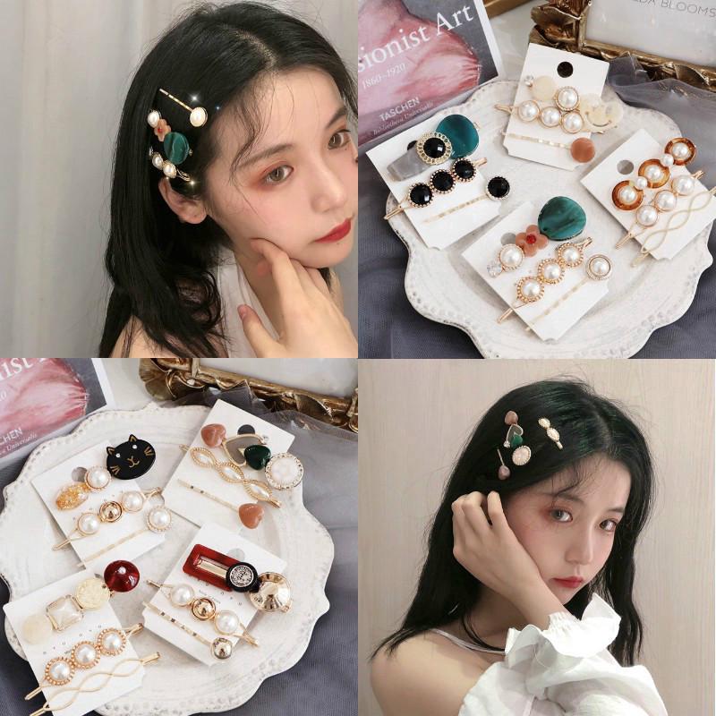 3 Pcs/set Hair Clips Korean Pearl Fashion Girls Hair Accessories