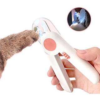 Pet Nail Clippers กรรไกรตัดเล็บแมว กรรไกรตัดเล็บสุนัข พร้อมไฟLED พร้อมตะไบเหล็กเก็บซ่อน ป้องกันเลือดออกถูกที่สุด