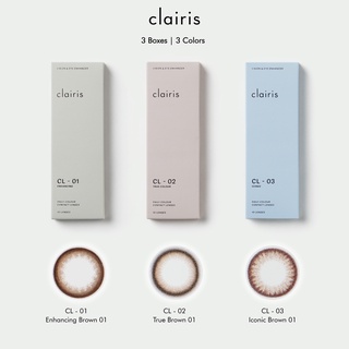 Clairis 1Day (รวม SET สีน้ำตาล 3 รุ่น) สี Enhancing Brown, True Brown, Iconic Brown (3 กล่อง 15 คู่) คลาร์ไอริส