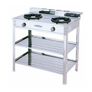 gas stove GAS STOVE STAND 80CM LUCKY FLAME AT-402C Kitchen appliances Kitchen equipment เตาแก๊ส เตาแก๊สตั้งพื้น 2 หัวแก๊