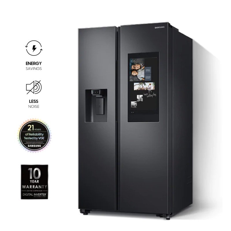 SAMSUNG ตู้เย็นไซด์บายไซด์ (Side By Side) 21.8 คิว รุ่น RS64T5F01B4/ST Family Hub, 616 L RS64T5F01B4