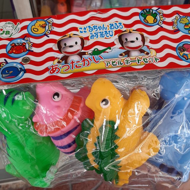 ของเล่นเด็ก ตุ๊กตาบีบน่ารักมีเสียงร้อง มีหลายเเบบให้เลือก (เเพค 4ชิ้น)