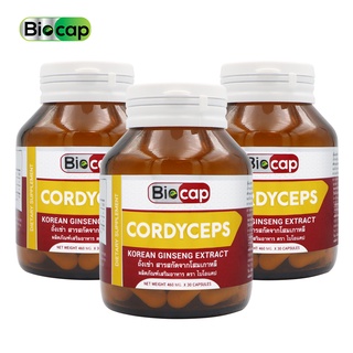 ถั่งเช่า สารสกัดจากโสมเกาหลี x 3 ขวด ไบโอแคป Cordyceps Korean Ginseng Extract Biocap โสมเกาหลี ถังเช่า