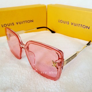 [งานพรีเมี่ยม] แว่นตาหลุยส์ แว่น LV สีชมพู ขาทองพิมพ์หลุยส์ อุปกรณ์ครบ