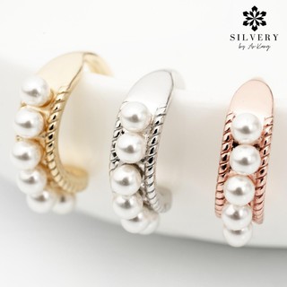 (ลดเพิ่ม70.- ใส่โค้ด SUN378RY)✨ต่างหูEarCuff  ประดับCrystal White Pearl Swa