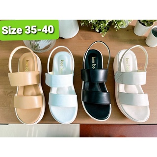 🥿รองเท้ารัดส้น 2 ตอน Size 35 - 40  สูง 2.5  นิ้ว ส้นตึกขาว ใส่นุ่ม น้ำหนักเบา สีสวย ใส่สบายคะ 🎀