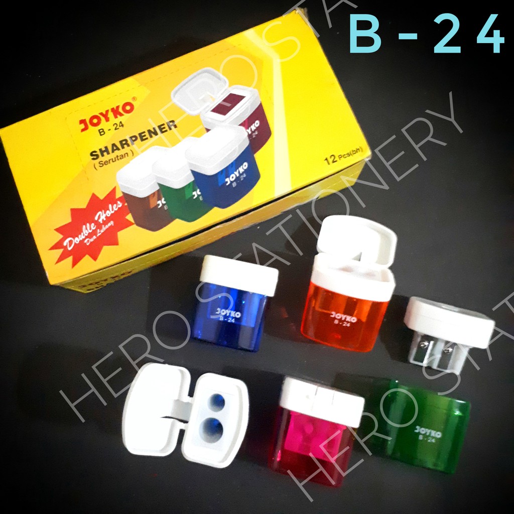 Joyko recycle bin เครื่องเหลาดินสอ 2 รู B-24. 12 ตัว